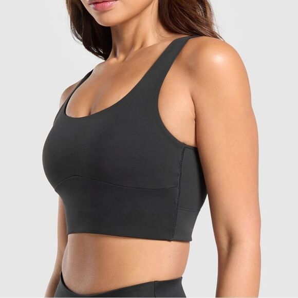 Gymshark Longline sports bra medium support Size Small Black NWT in packaging - Picture 3 of 7